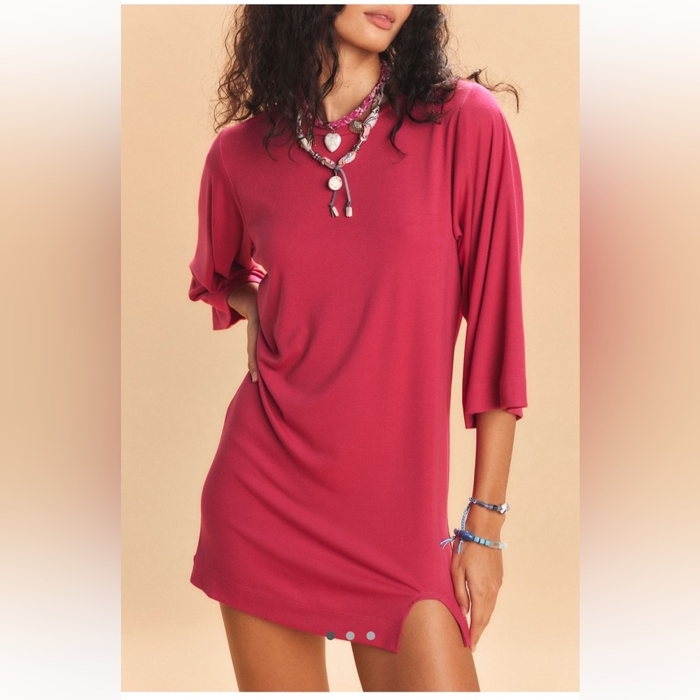 Free People Women's Pink Shift Dress - Casual Relaxed Fit